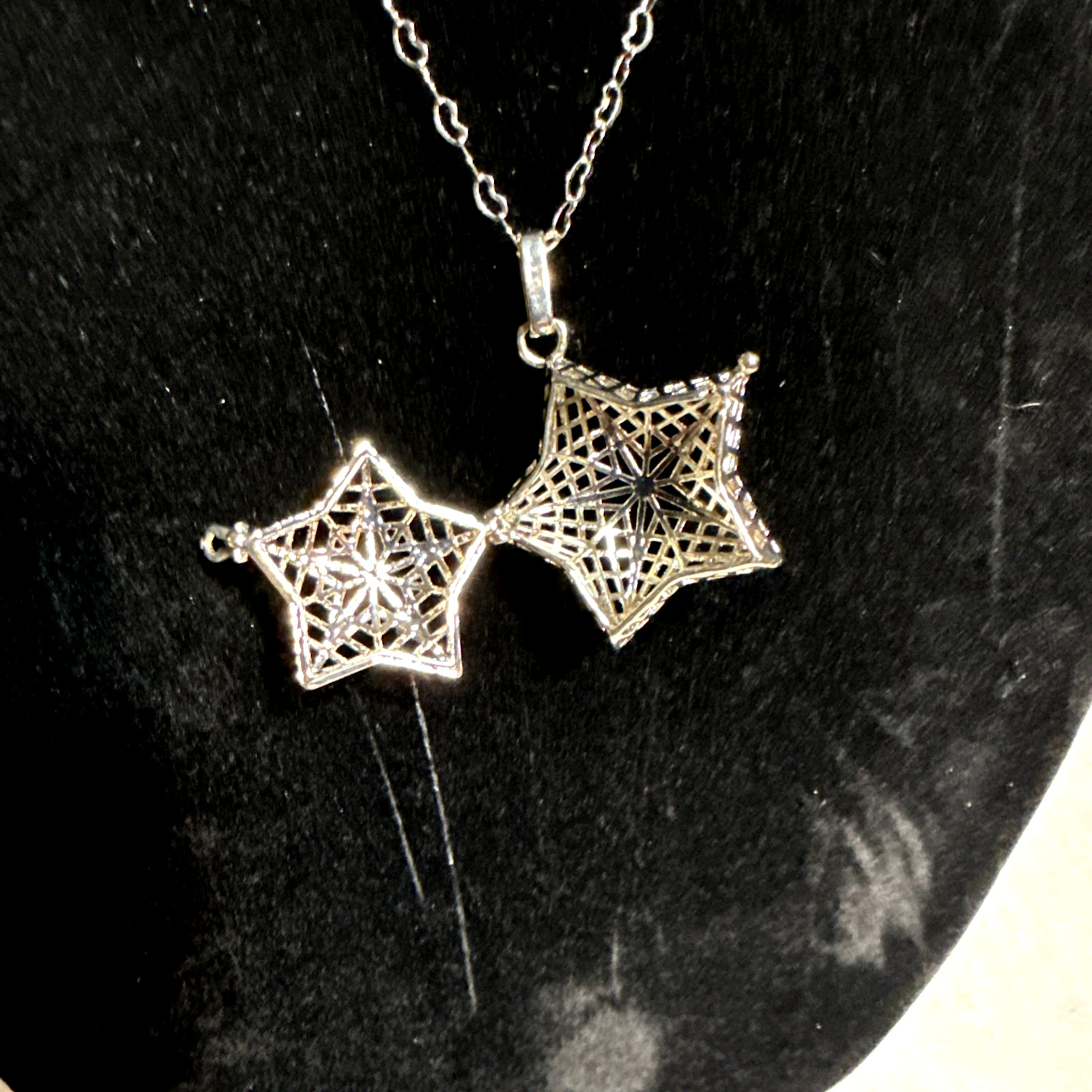 16in W 3 In Extender Silver Tone Necklace With Star Locket Pendent 1 In In Size