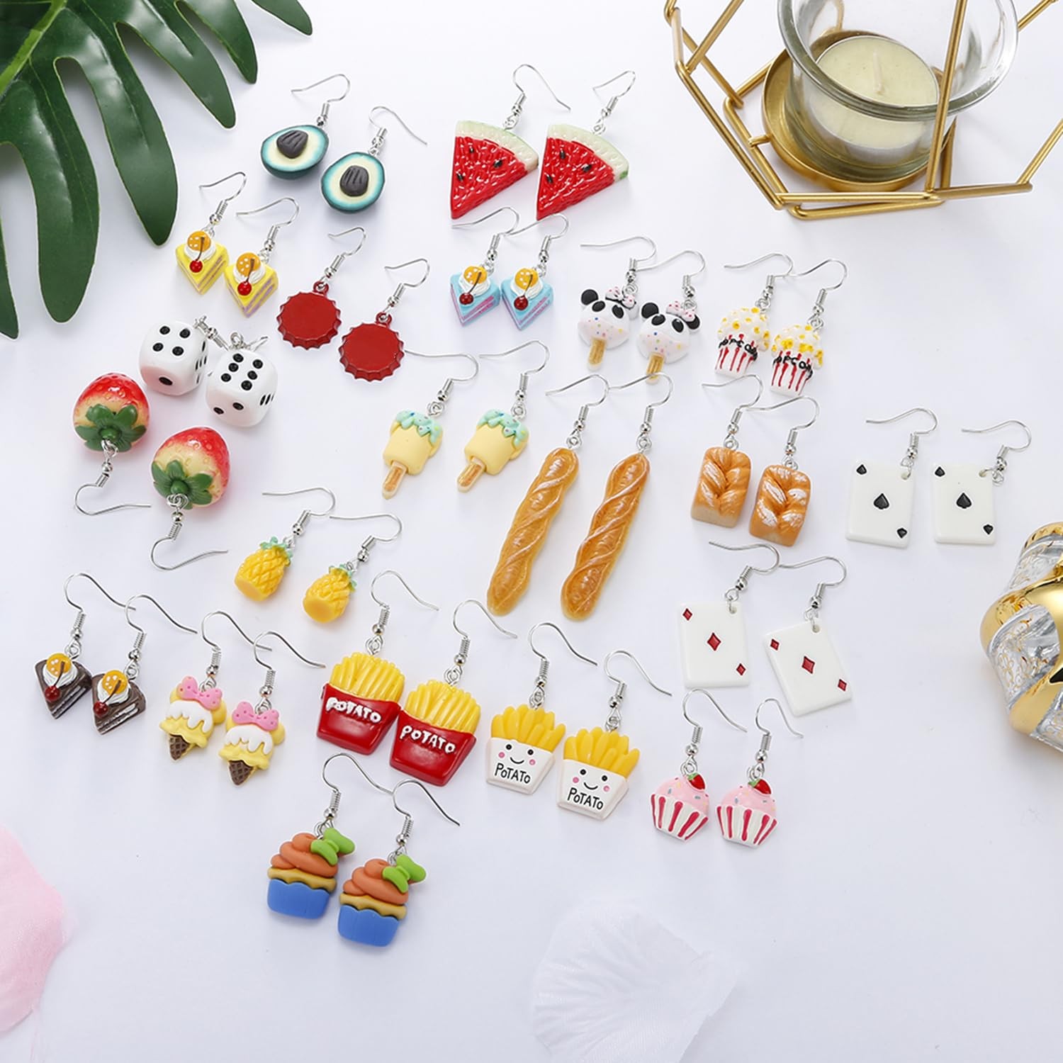 Azurt LCX 20 Pairs Random Mixed Resin Acrylic & Metal 20pcs