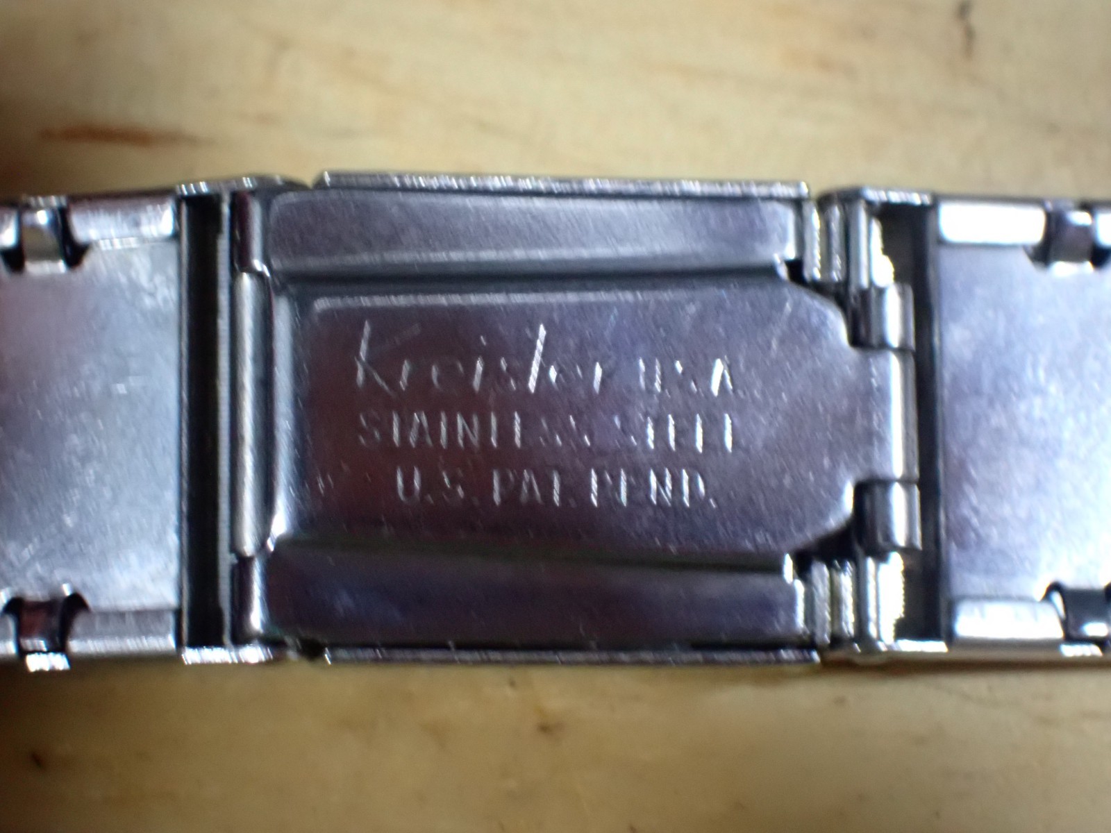 Vintage KREISLER Stainless Calendar Buckle Watch Band 17.4 mm end Mint 6 1/4″