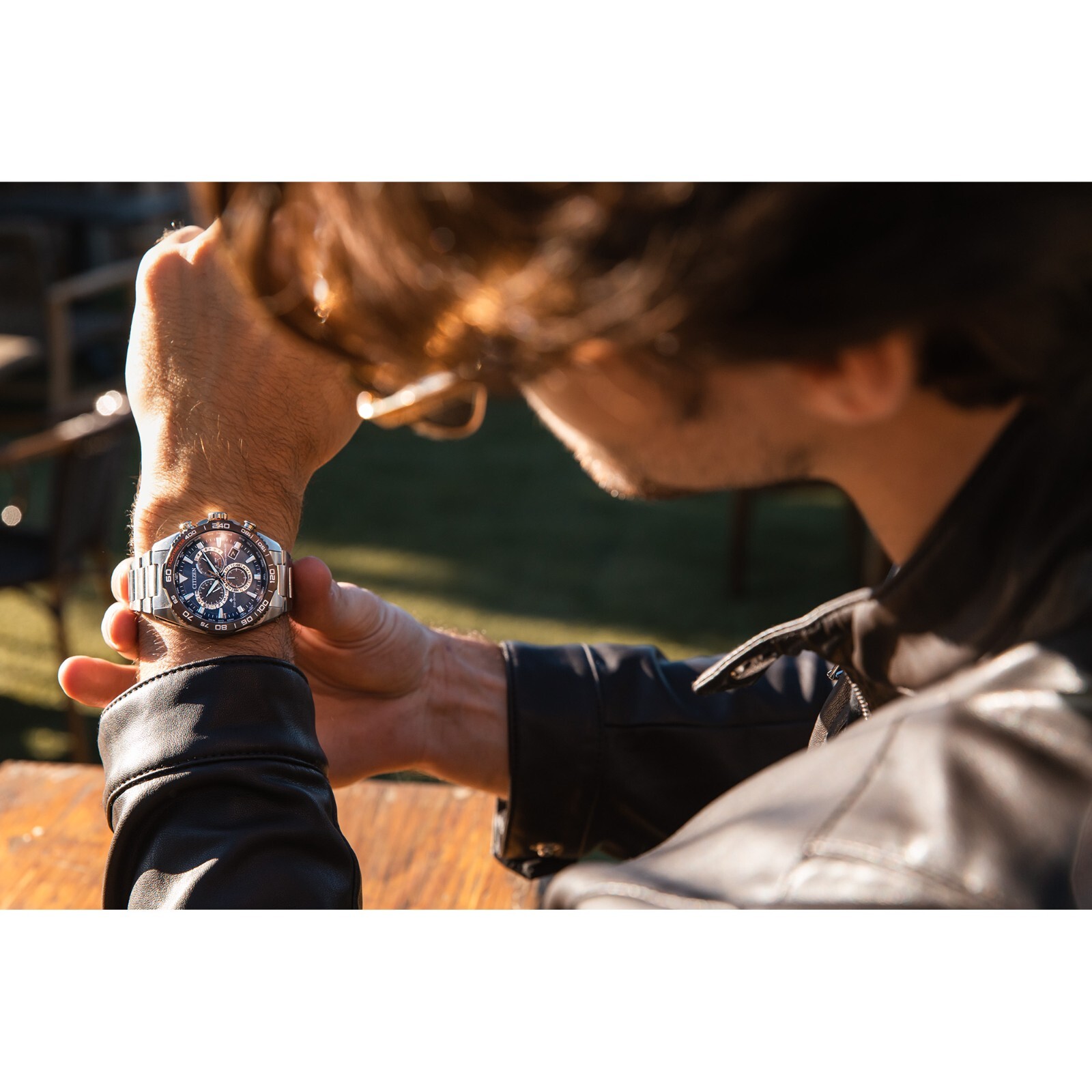 Citizen Men’s Land Perpetual Calendar Eco-Drive Silver Watch 45 MM CB5034-58L