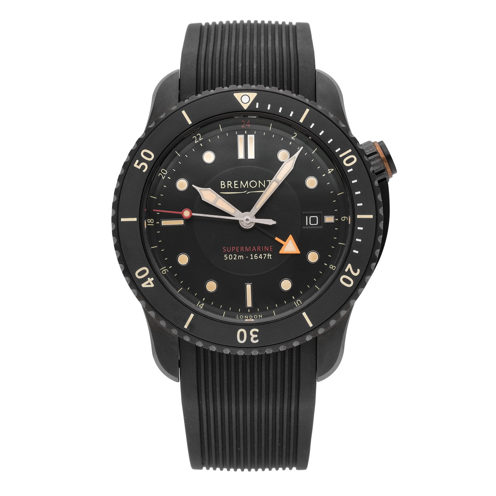 Bremont Supermarine S502 Jet Black Dial 43mm Automatic Men’s Watch S502-JET-R-S