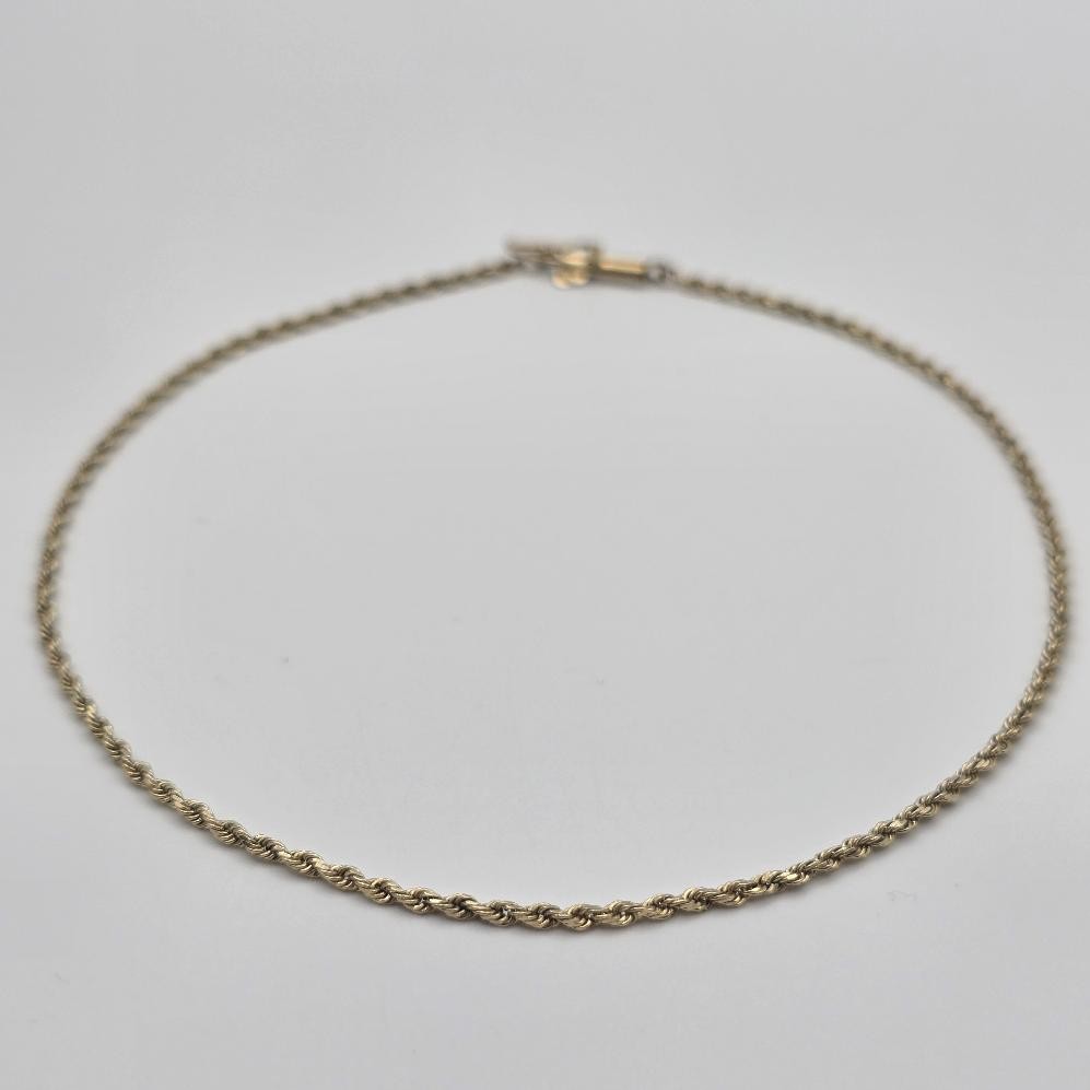 9.75″ 10K Yellow Gold 1.5mm Diamond-Cut Rope Link Ankle Bracelet Anklet w Safety