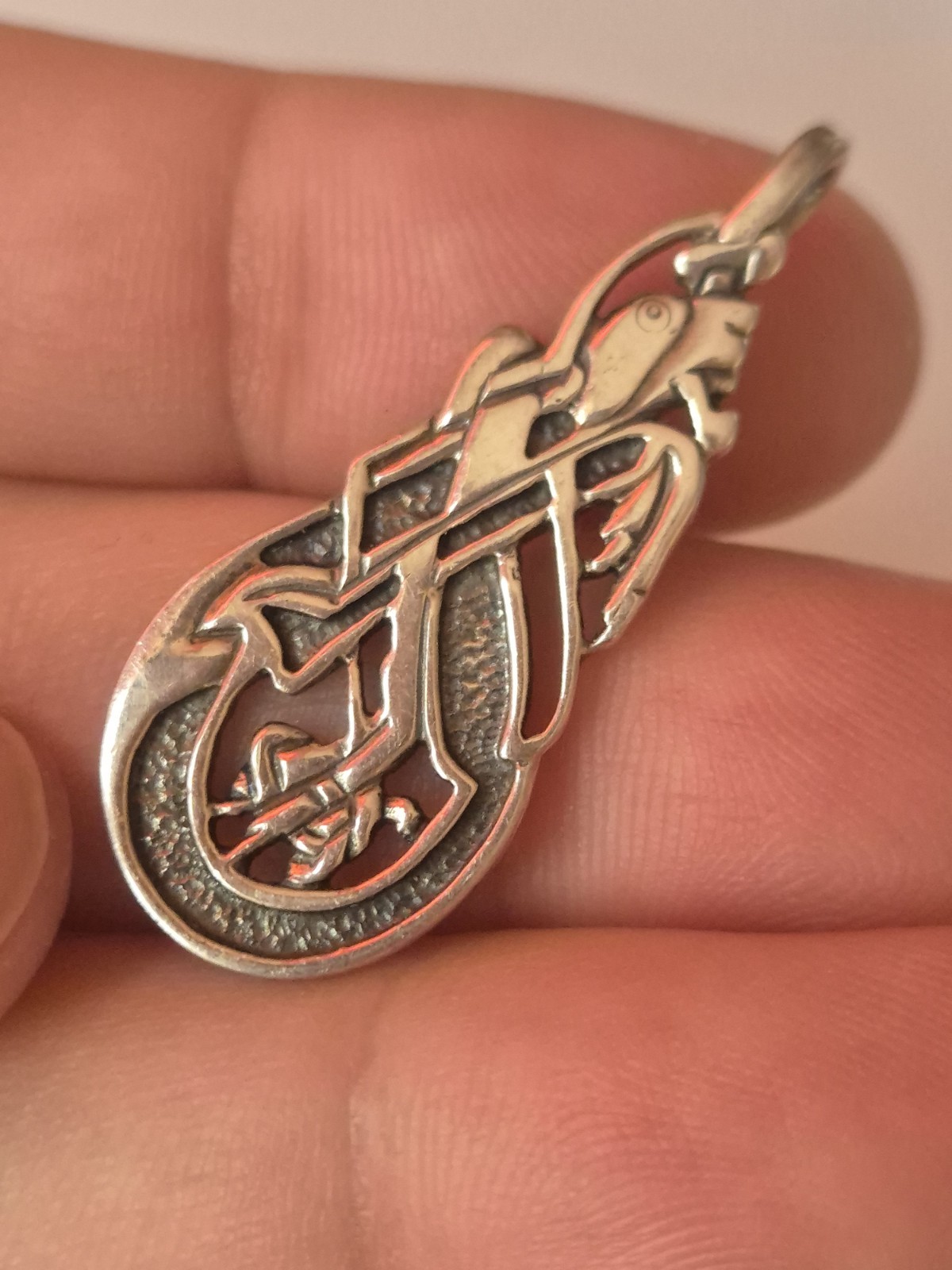 Ortak Celtic Zoomorphic Sterling Silver Pendant Only Malcolm Gray