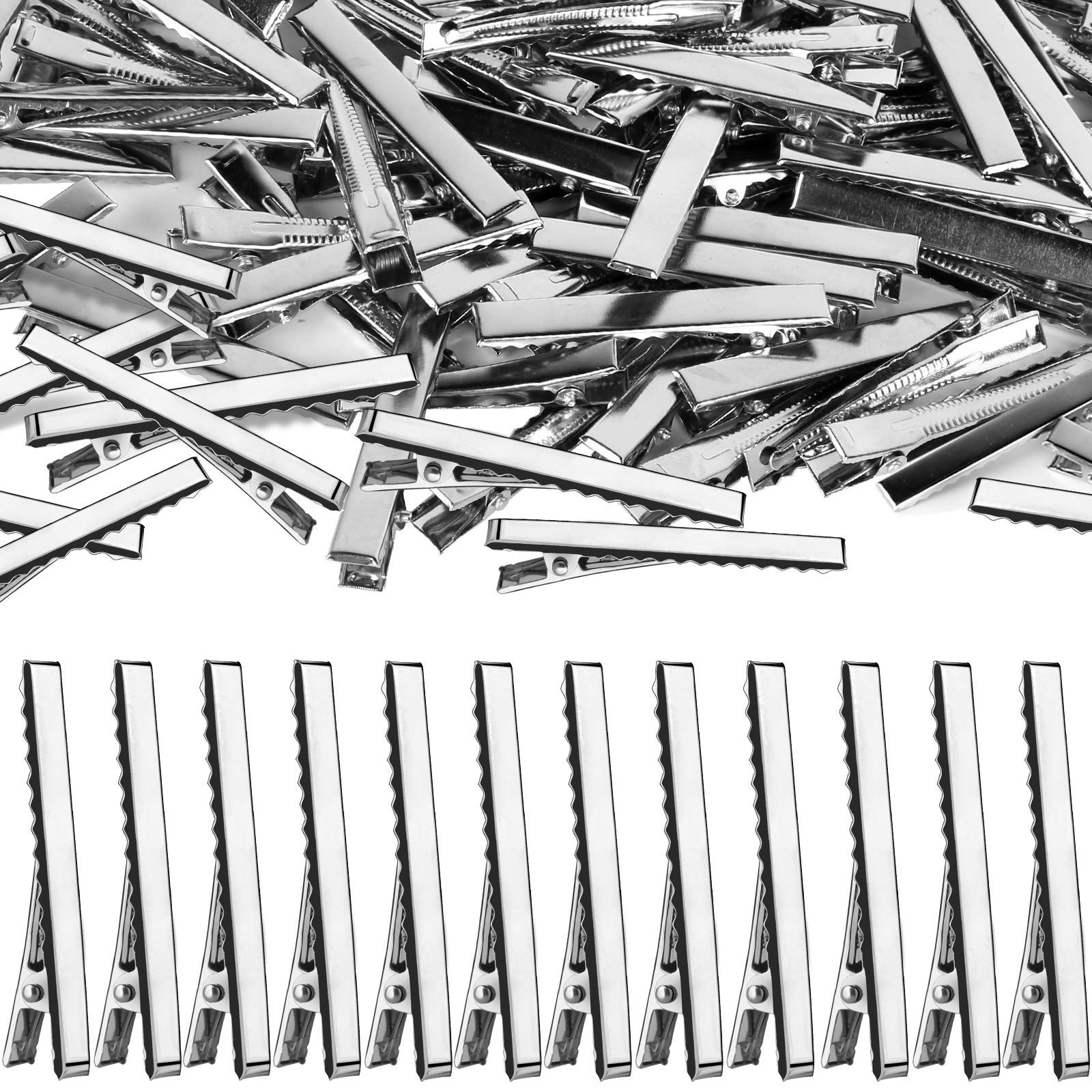 YGDZ Alligator Hair Clips, 120pcs 2.17 Inch Silver Hair Clips Single Prong Fl…