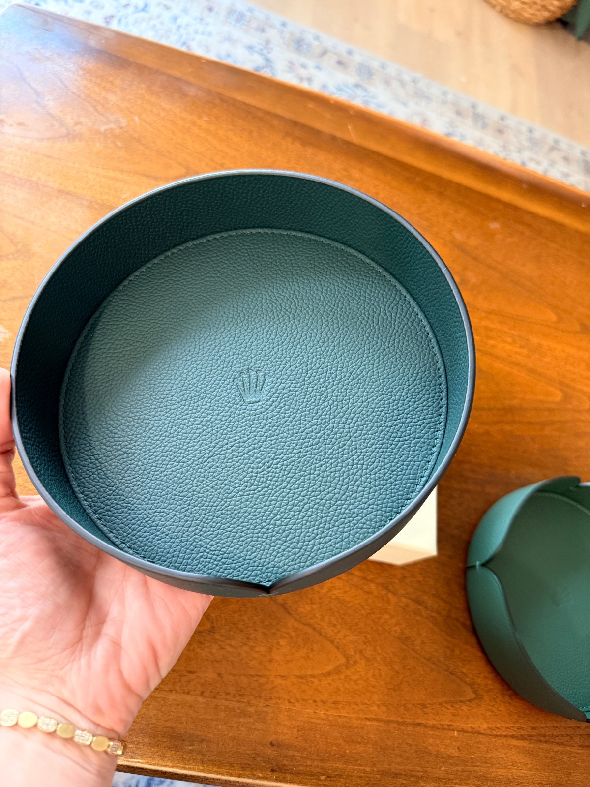 ROLEX 2x Nesting Tray LEATHER 100% authentic NEW IN BOX WATCHES & WONDERS Green