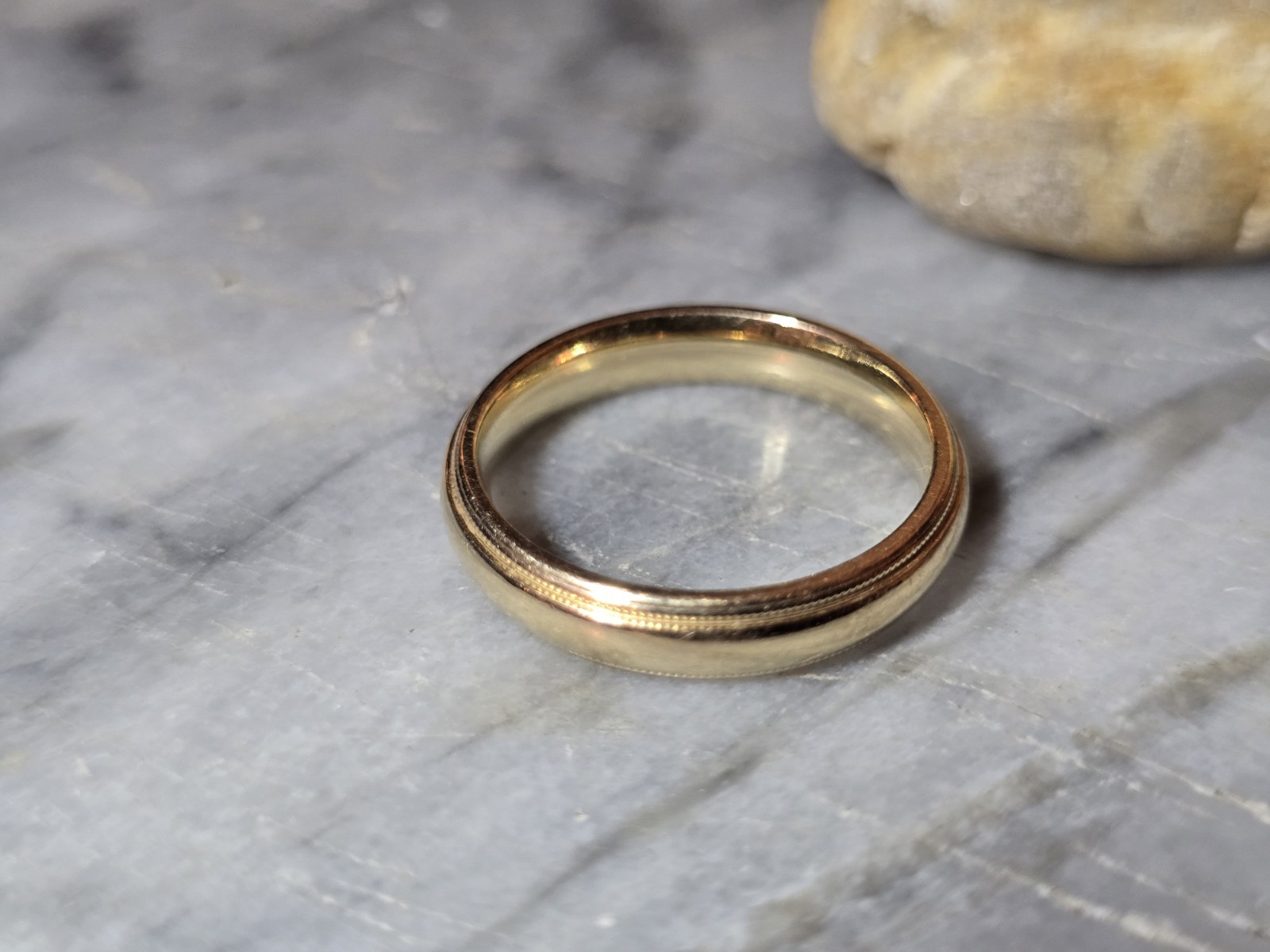 Vintage Tessler & Weiss 14K Yellow Gold Wedding Band Ring 5.59g Double Groove…