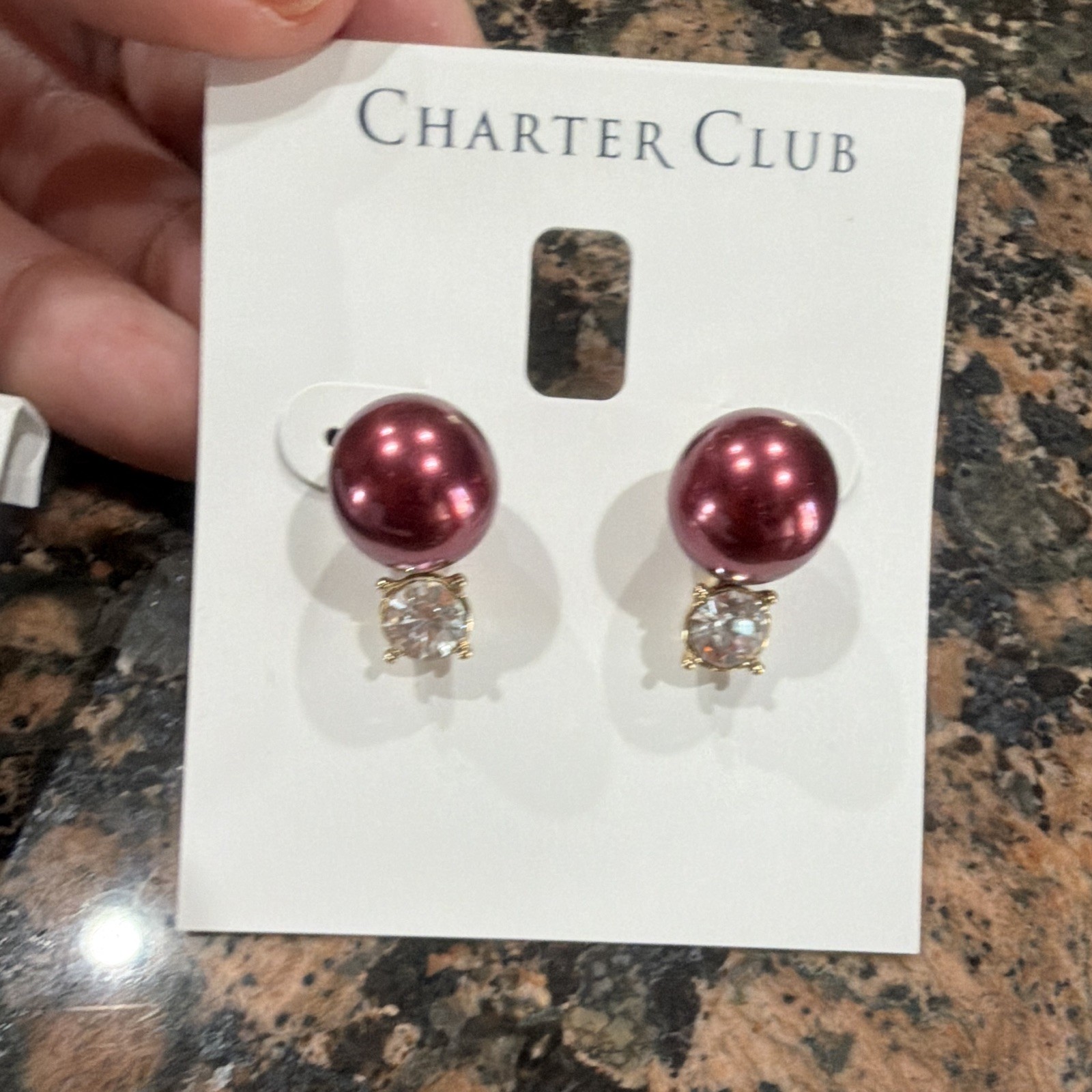 Charter Club Imitation Pearl & Crystal Gold-Tone Stud and Dangle Earrings Set