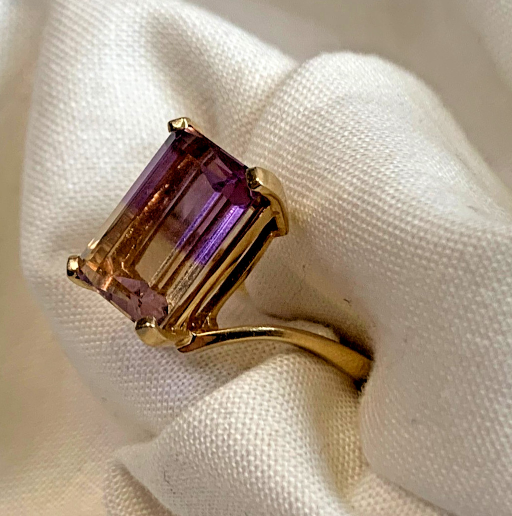 10K Yellow Gold Ring 3.29g Jewelry Size 7 Band Amerite Color Stone *READ*