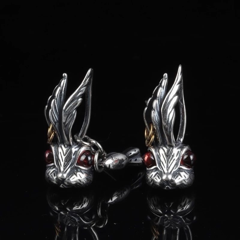 Rabbit earrings men’s and women’s personality trend retro fashion earrings