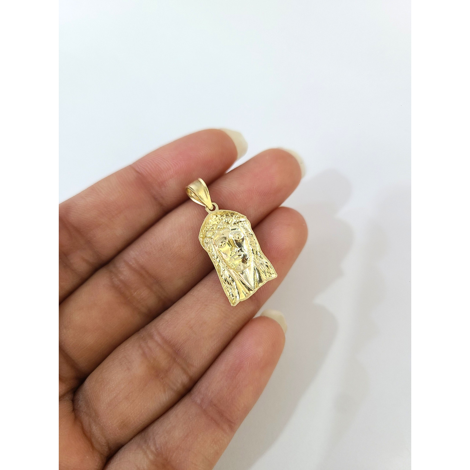 Real 14K Gold Miami Cuban Link Chain Jesus Head Charm Pendant Set 3mm 18″–28″