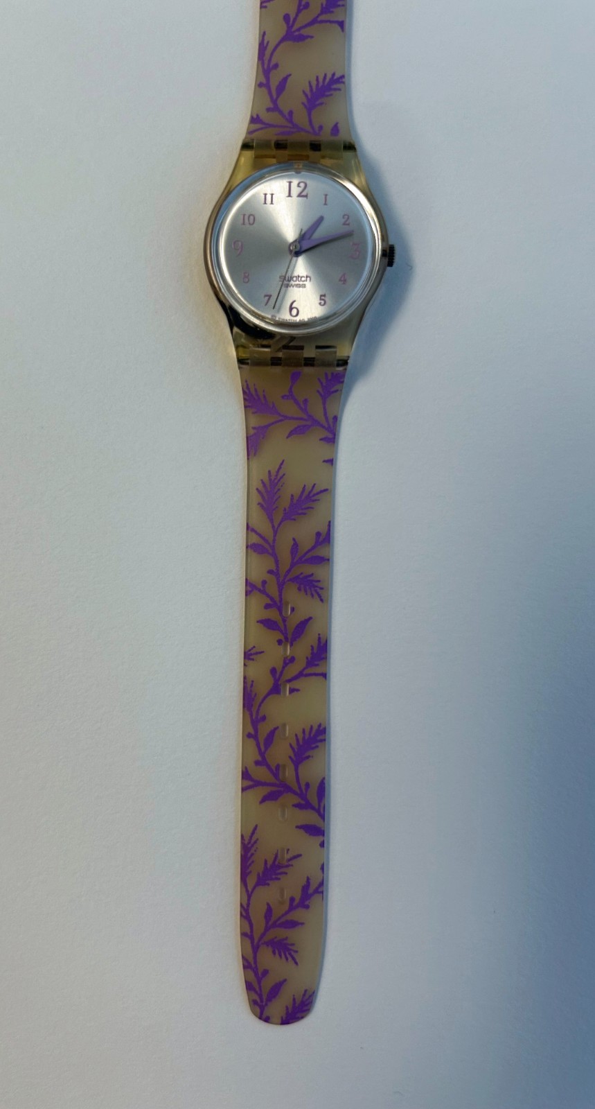 Vintage Swatch Watch in Dainty Floral Lavander