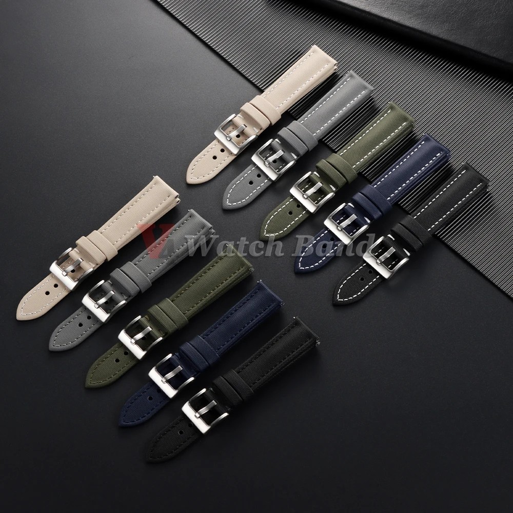 Watch Band Premium Sailcloth Strap 18mm 19mm 21mm Durable Nylon Quick Release