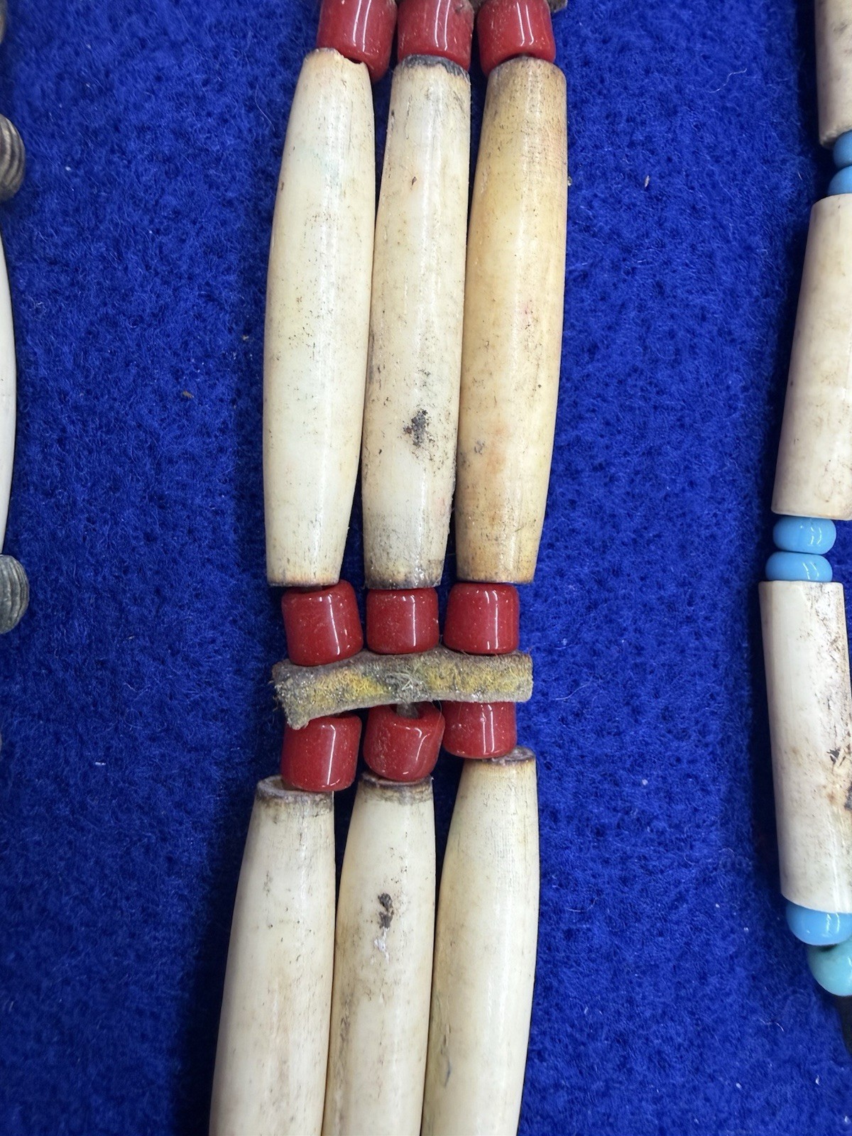 Handmade Native American Hair Pipe Choker Abalone Shell Beaded Necklace Set 4 +