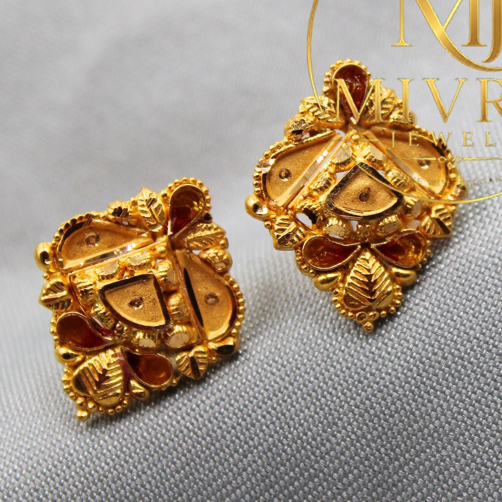 Classic Rhinestone Gold Jewelry Elegant Baby & Women Gift Earrings, 1.7 cm
