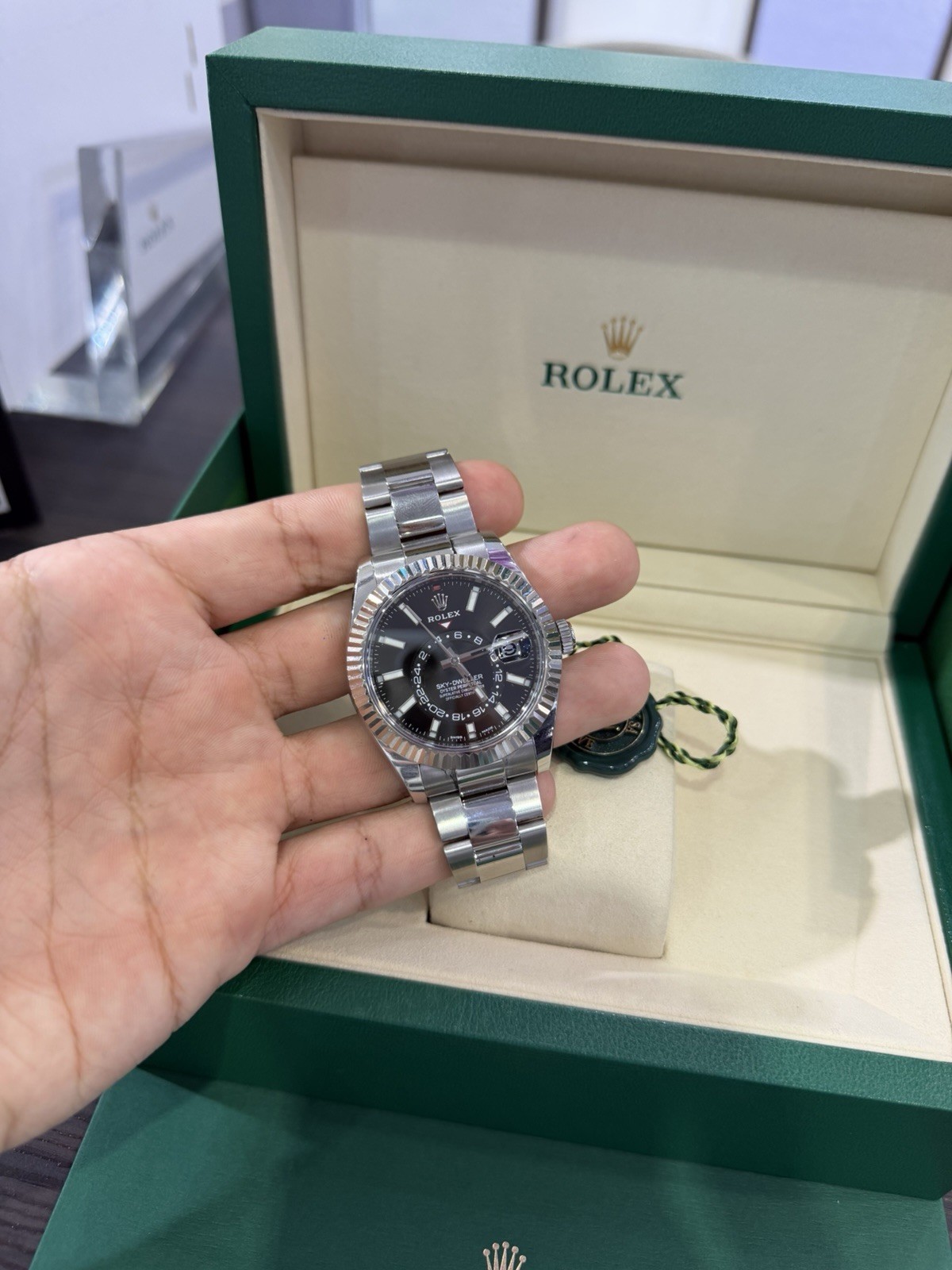 Rolex Sky-Dweller Steel & 18k Gold Bezel Black Dial 42mm FULL SET!! ‘2020 326934