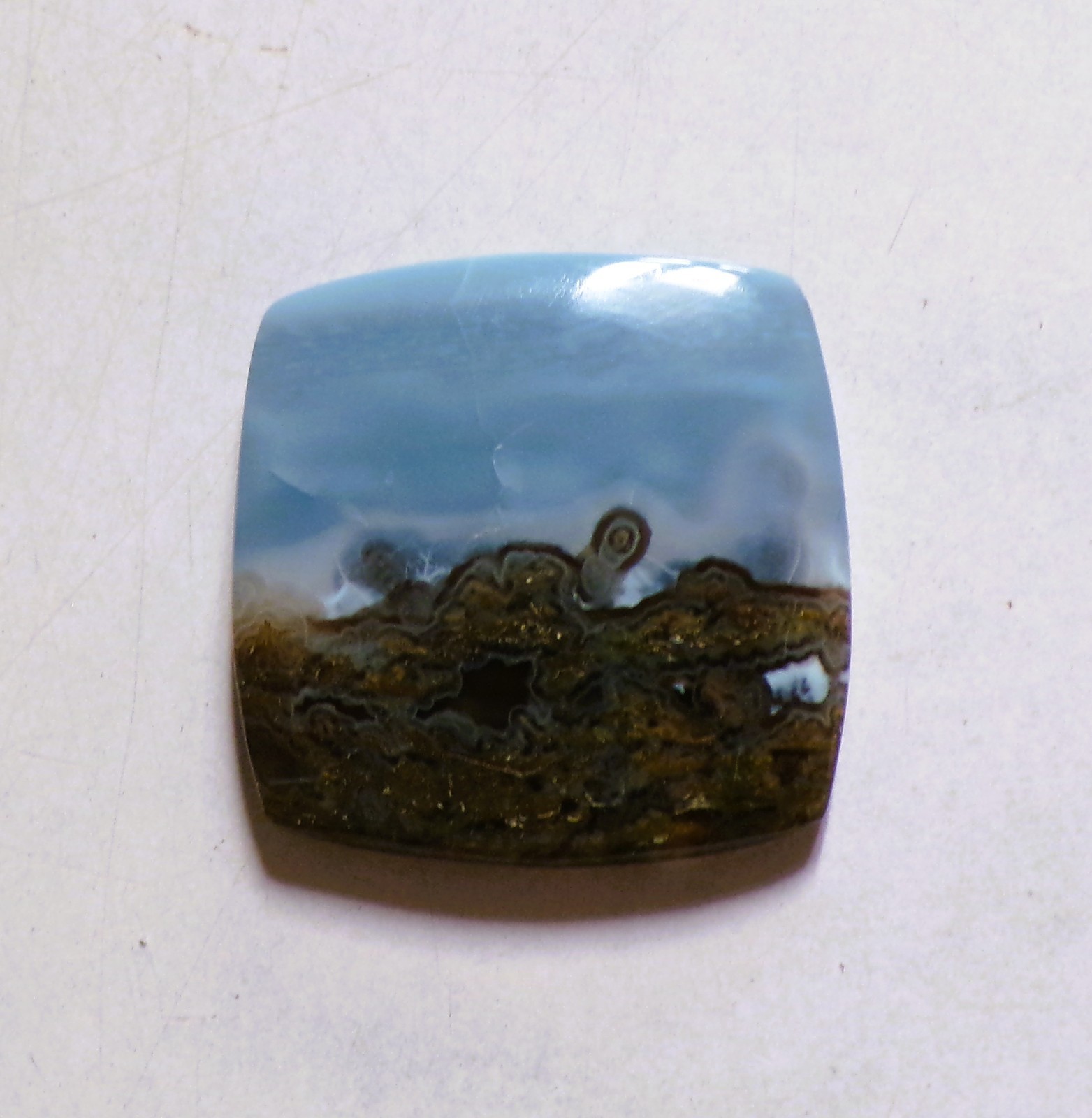 47.40 Cts Natural Blue Opal Cabochon Loose Gemstone 31X31X5.8MM 15