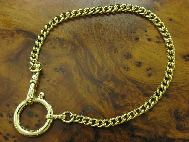 Metal Pocket Watch Chain / Chatelaine / Gilded / 12.8g / 25.5cm
