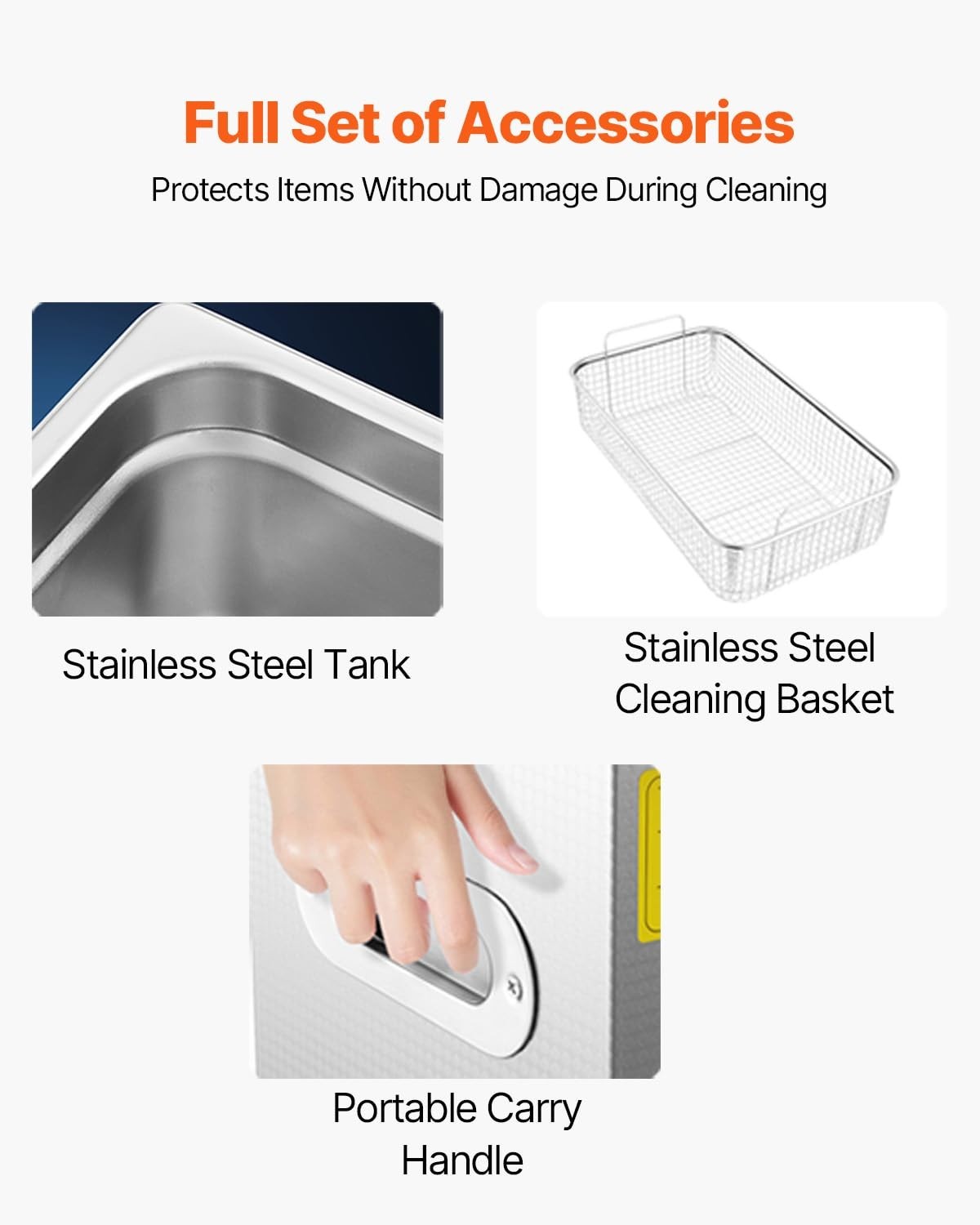 3L Ultrasonic Cleaner with Heating, Digital Timer & Stainless Steel Tank for Jew