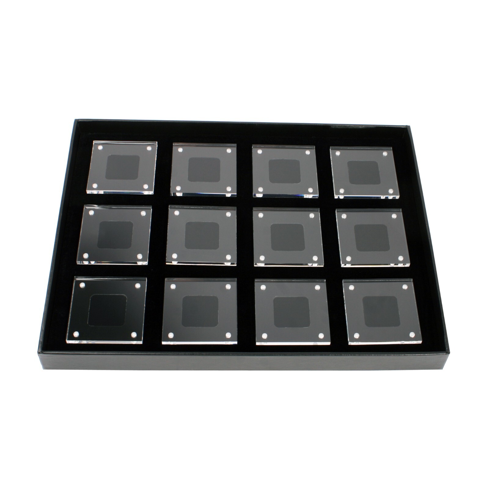 Diamond Display Tray – 12 Box Set with Reversible Cushions Gemstone Storage Box