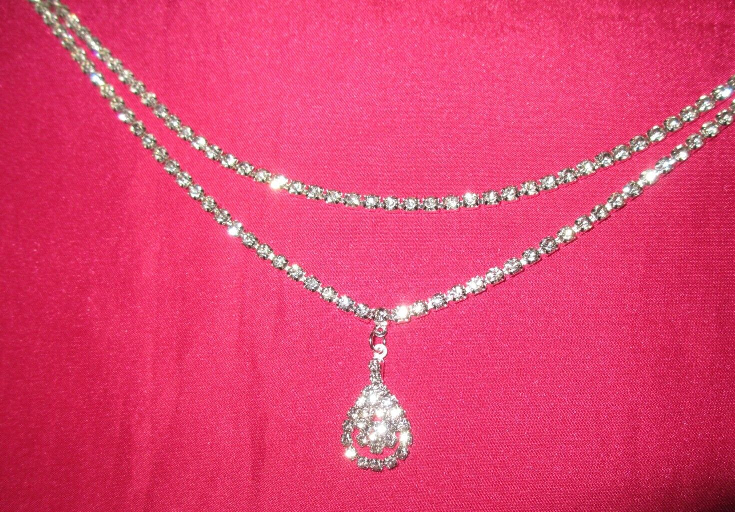 Rhinestone Belly Chain Crystal Pear Teardrop Pendant Waist Glam Belt SEXY Bling