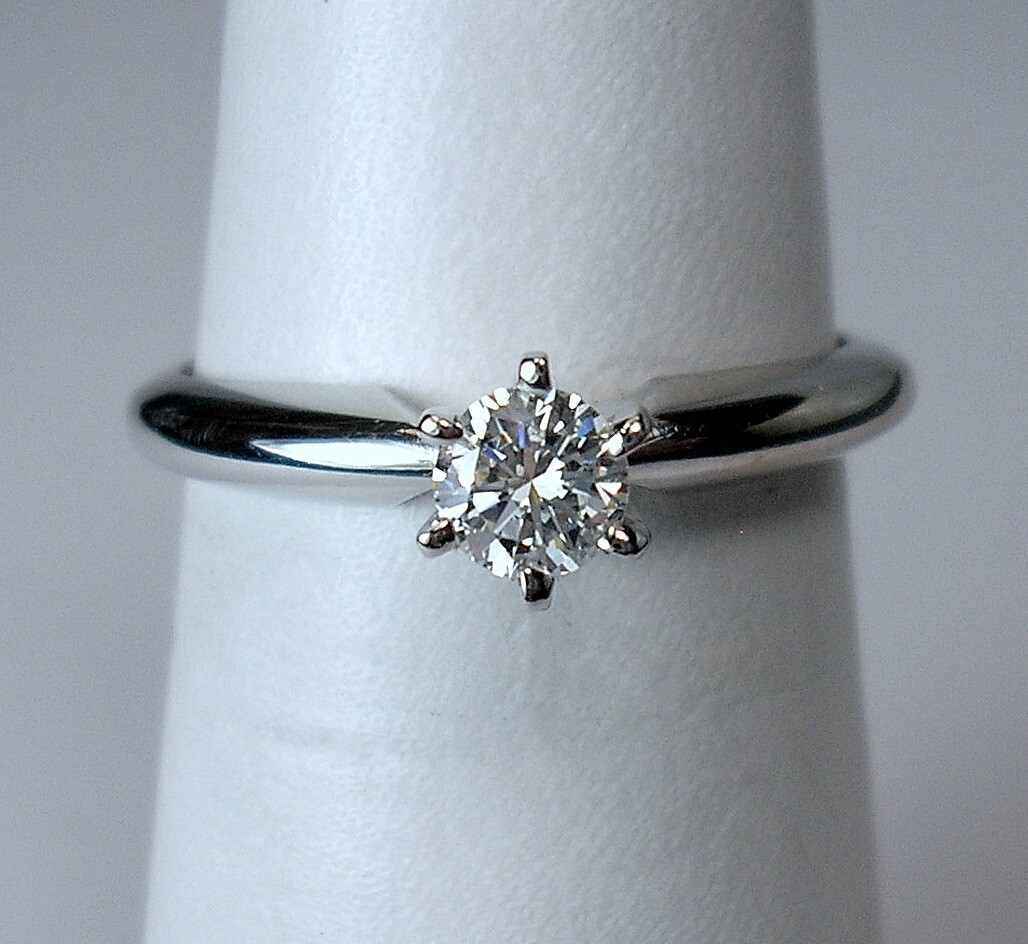 0.23 ct Round H/VVS-2 Natural Diamond Platinum Solitaire Ring Was $1,595 Video