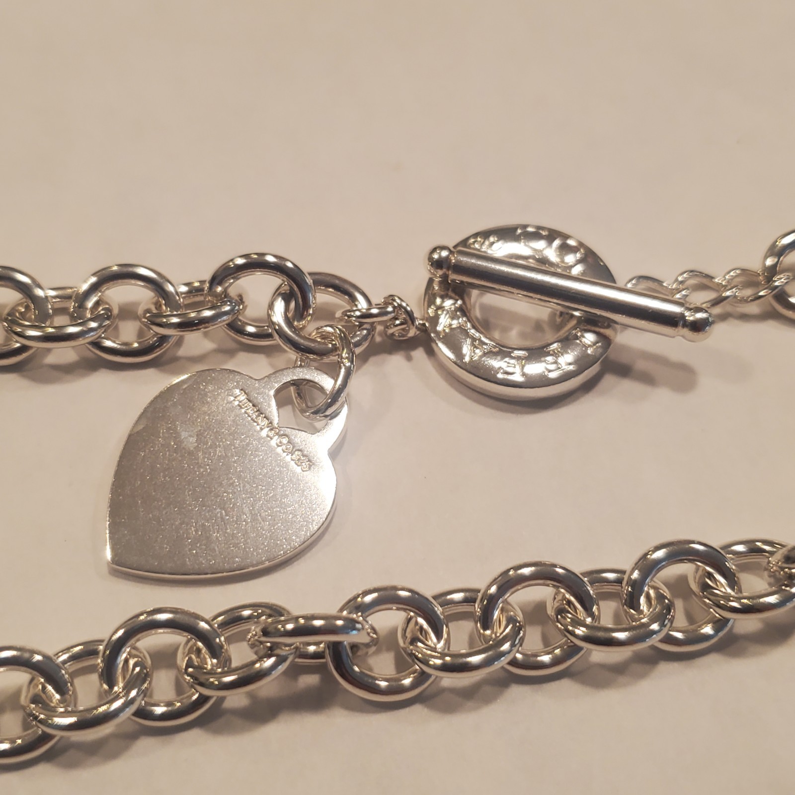 Tiffany & Co Sterling Silver Return to Tiffany Heart Tag Toggle Necklace 16″