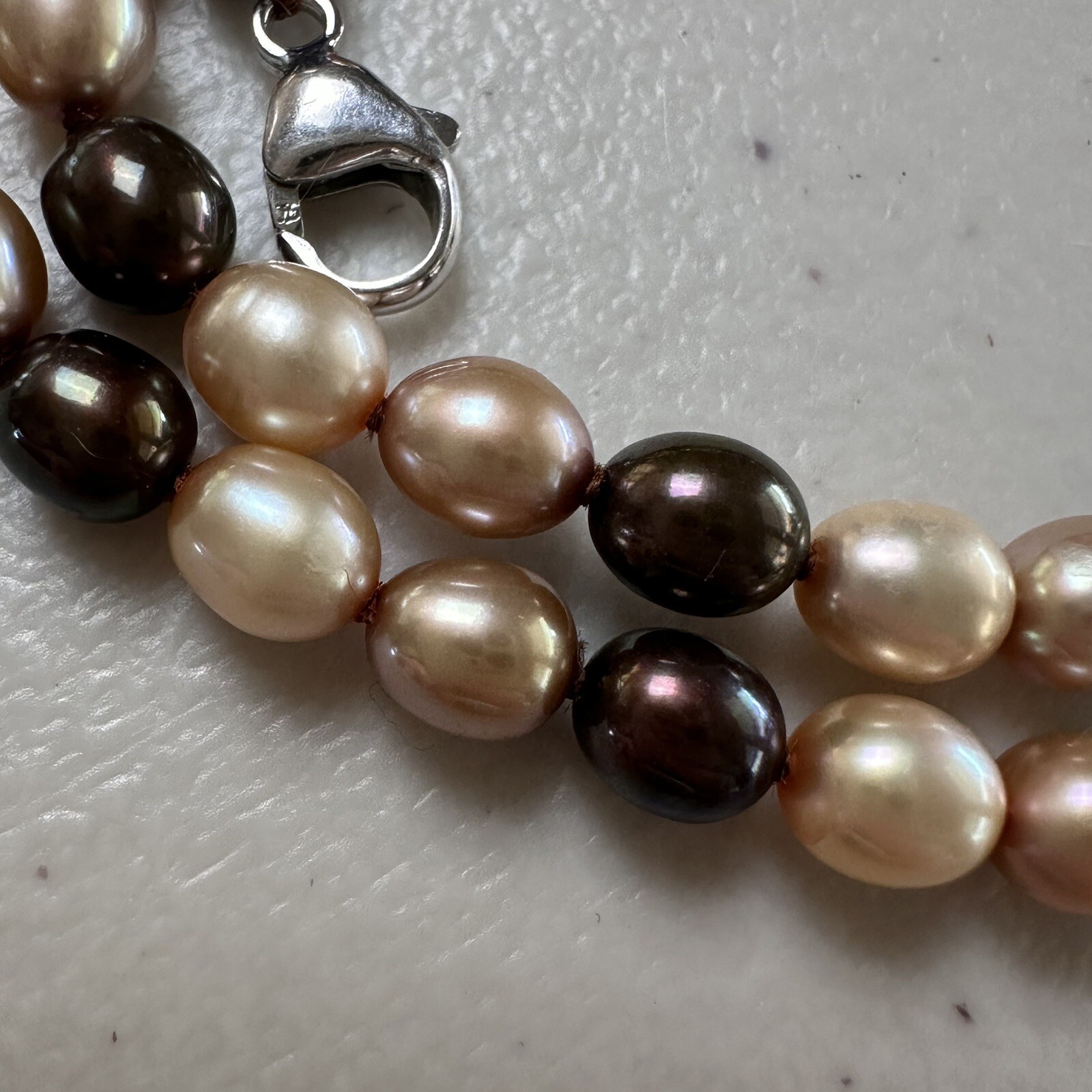 HONORA PEARL NECKLACE GOLDEN BROWN CREAM CHAMPAGNE WINE Chocolate Multicolor