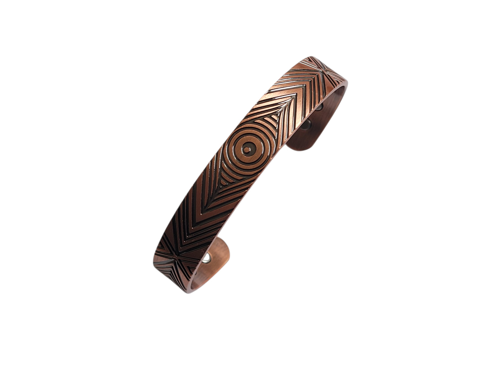 Artisan Pure Solid Copper Magnetic Bracelet Arthritis Therapy Cuff Eyes