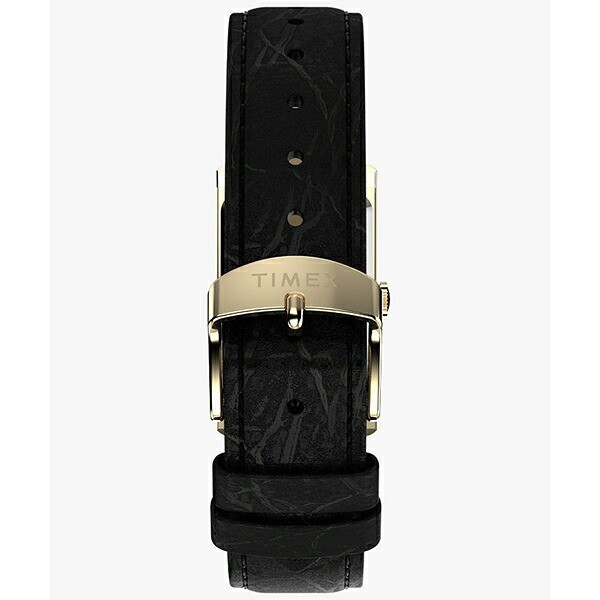 Timex 1976 Lexington Reissue TW2Y56200 Gold Dress Watch Black Leather Strap Box
