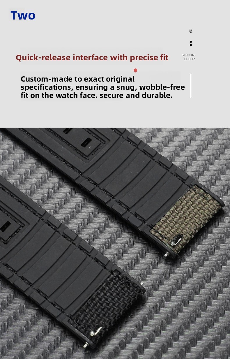 For Tissot Quickster T125617A Nylon Canvas Rubber Watch Strap Quick Release 22mm
