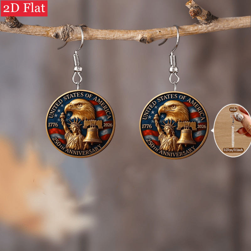 6 Pairs of Earrings Commemorating The 250th Anniversary of The United States