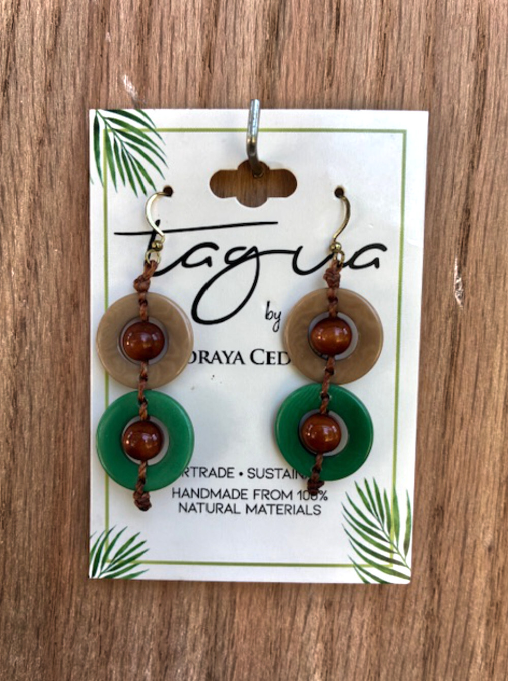 Tagua Nut Jewelry By Soraya Cedeno, Earring, Frida, Multicolor