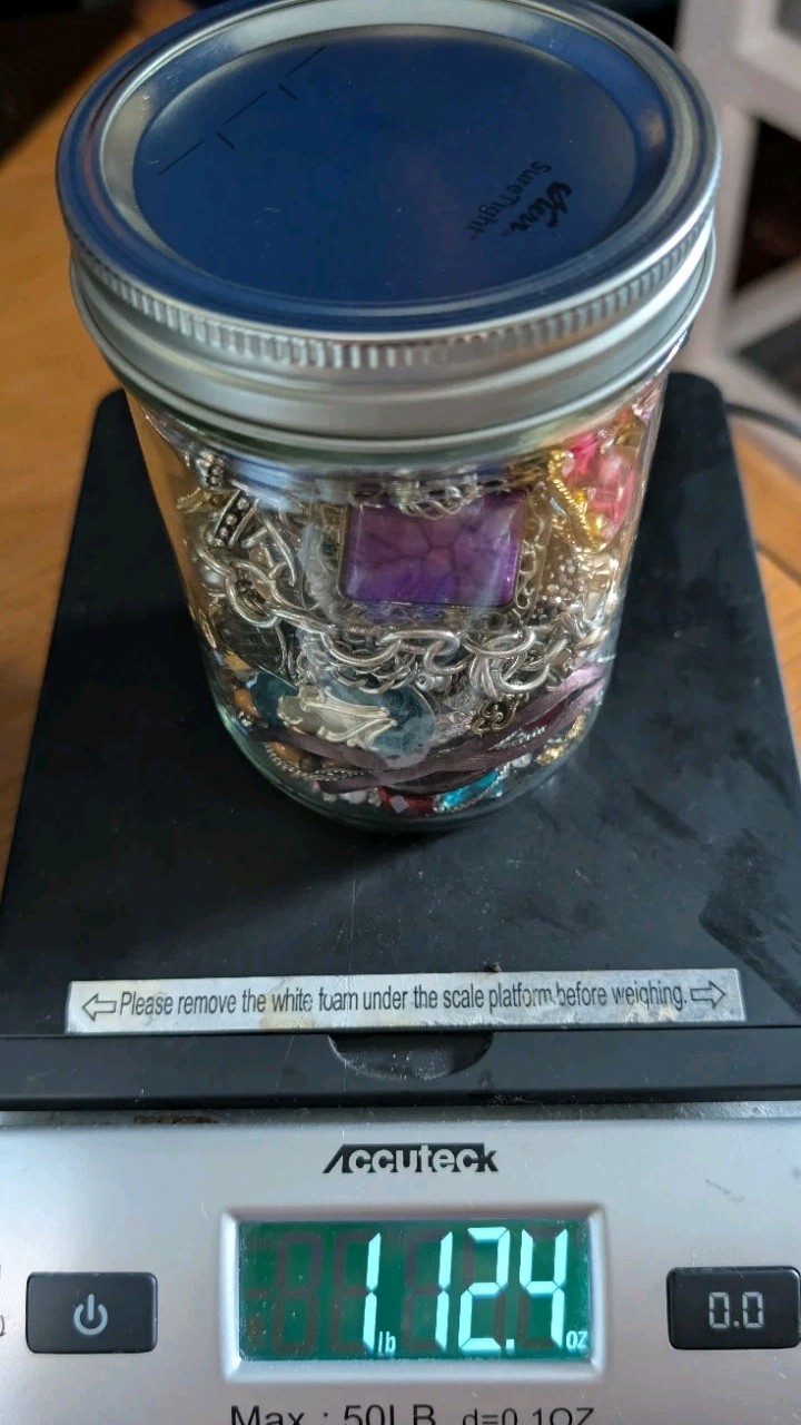 Curated Mystery Jewelry Jar Of Pre Loved Wearable Pieces 1960s-Now, W/Sterling