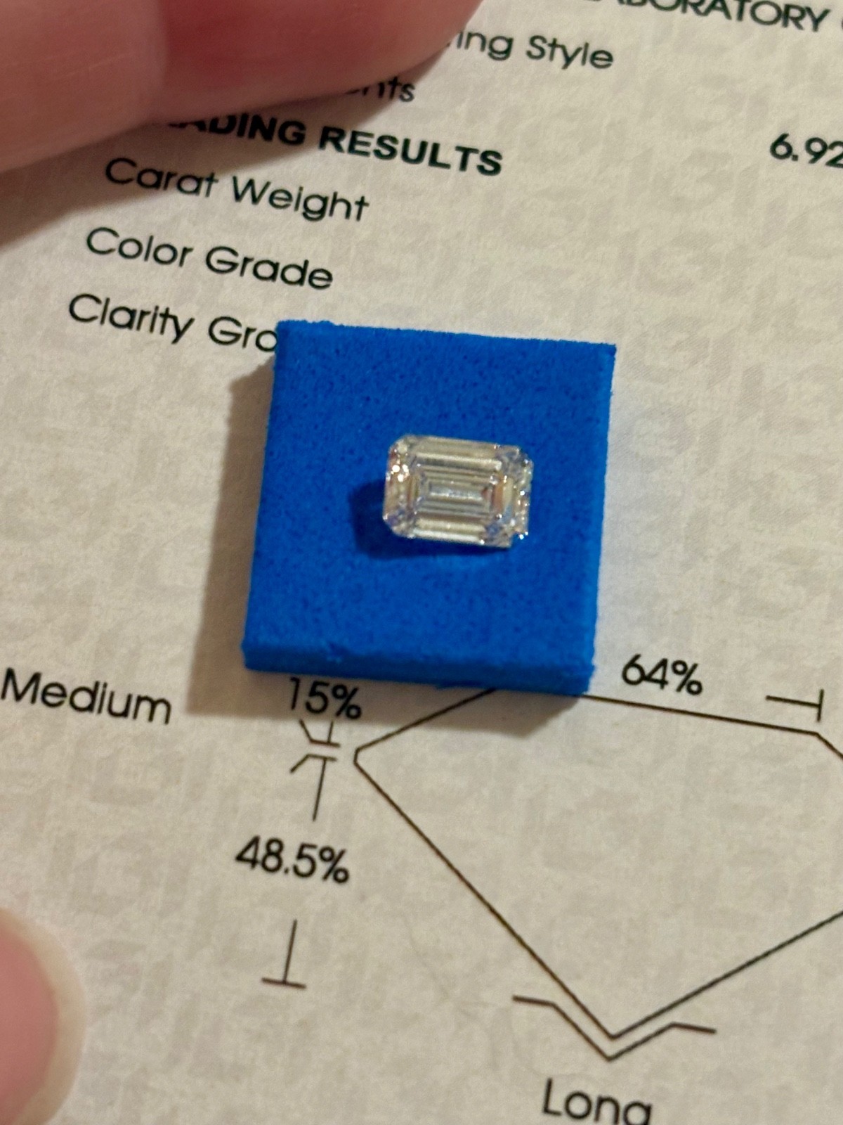 1.06ct Emerald Cut Lab Grown Diamond IGI Certified E VVS2 Excellent Symmetry