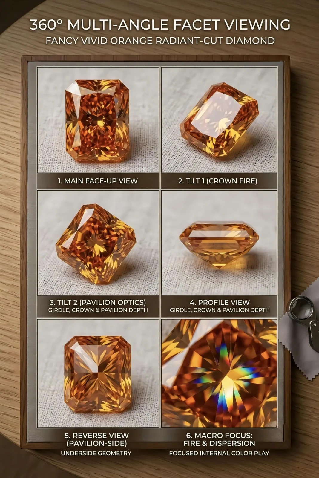 2 CT Radiant Cut Orange Color VVS1 Moissanite Diamond D Grade Gemstone 7x9M