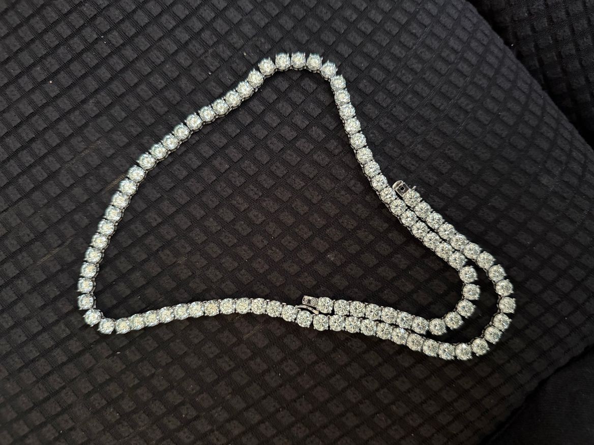 Silver 6.5mm 24-inch Tennis Chain Moissanite