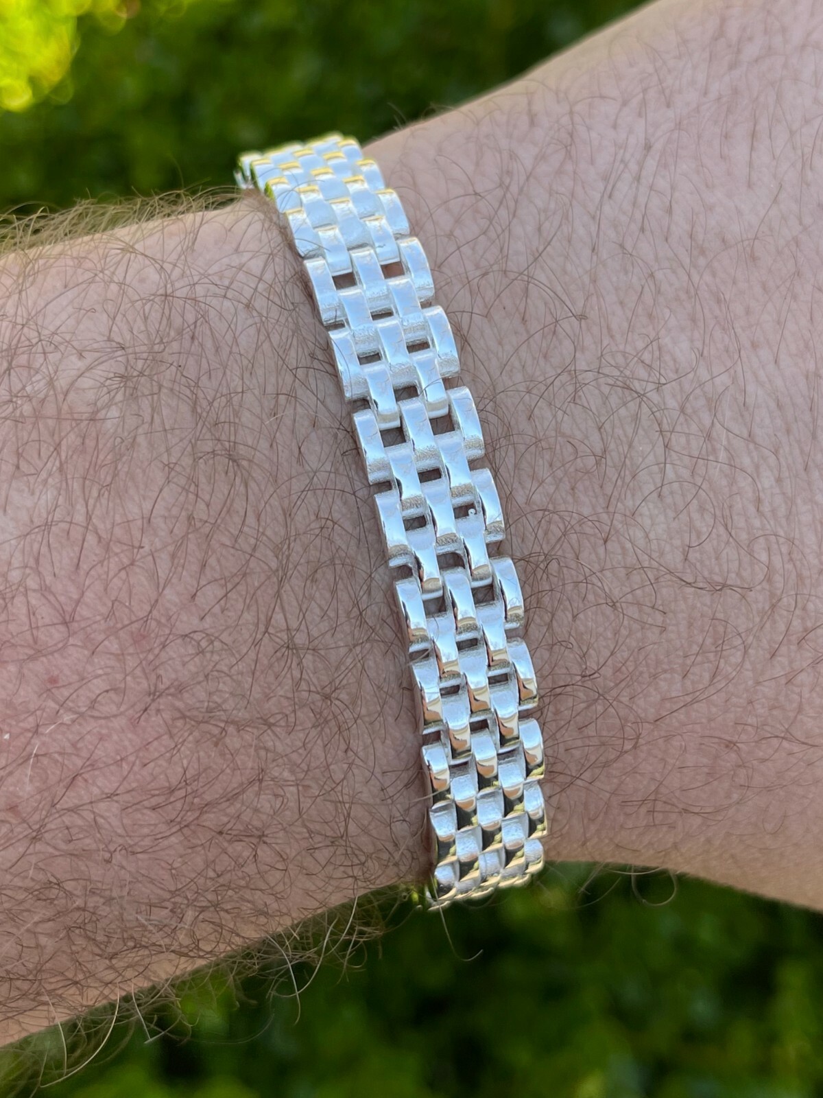 Mens Real Solid 925 Sterling Silver Presidential Custom Watch Link Bracelet 10mm
