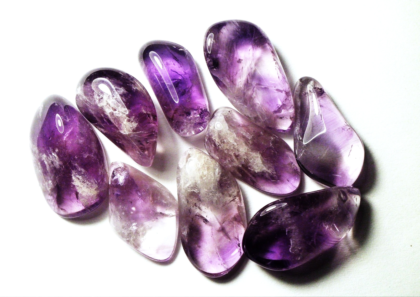 100cts ASSORTED POLISHED PHANTOM AMETHYST ZAMBIA AFRICA # 20