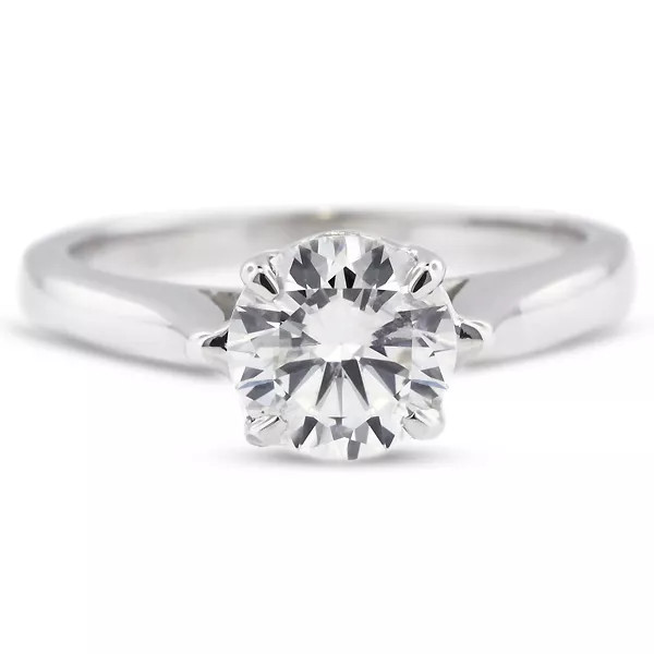Classic Solitaire Engagement Ring 14K Gold 1.28 CT Round Lab-Grown Diamond E SI2