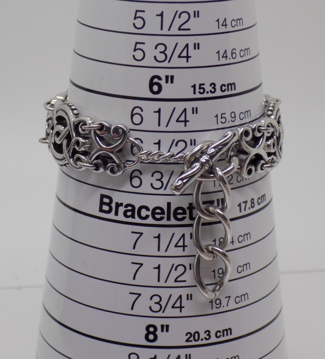Brighton Santa Rosarita Watch Womens Silver Heart Toggle Bracelet – – 6.5”-7.5”