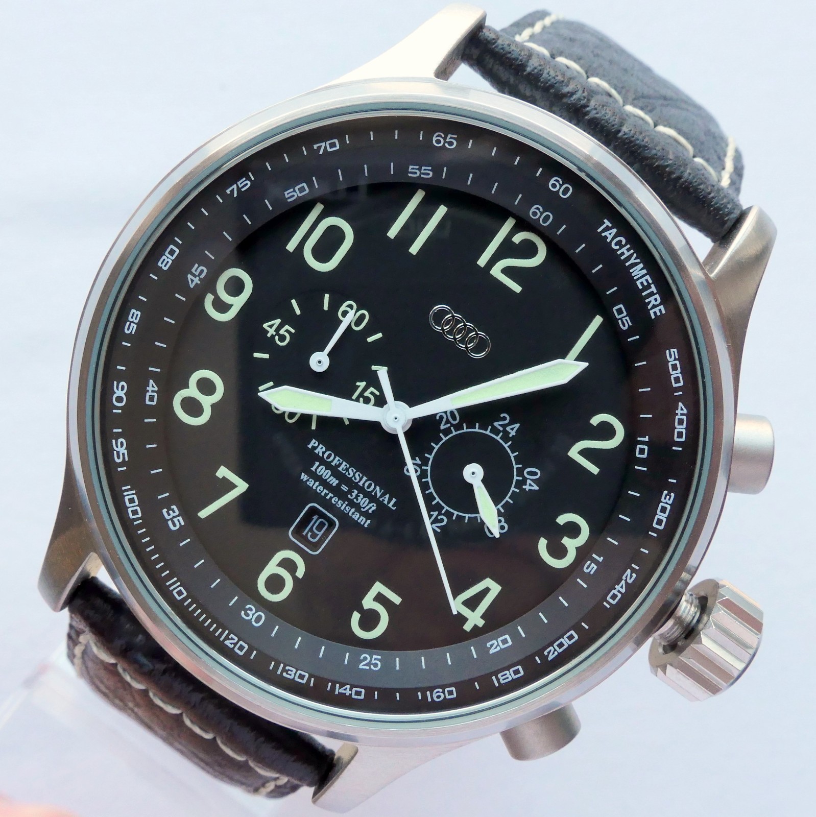 Audi RS S Motorsport Racing Pilot Car Accessory Driver Sport Chronograph Watch
