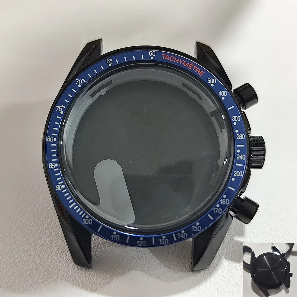 For VK63 Moon Watch 39.7MM Case Moon Pattern Back Chronograph Stainless Steel