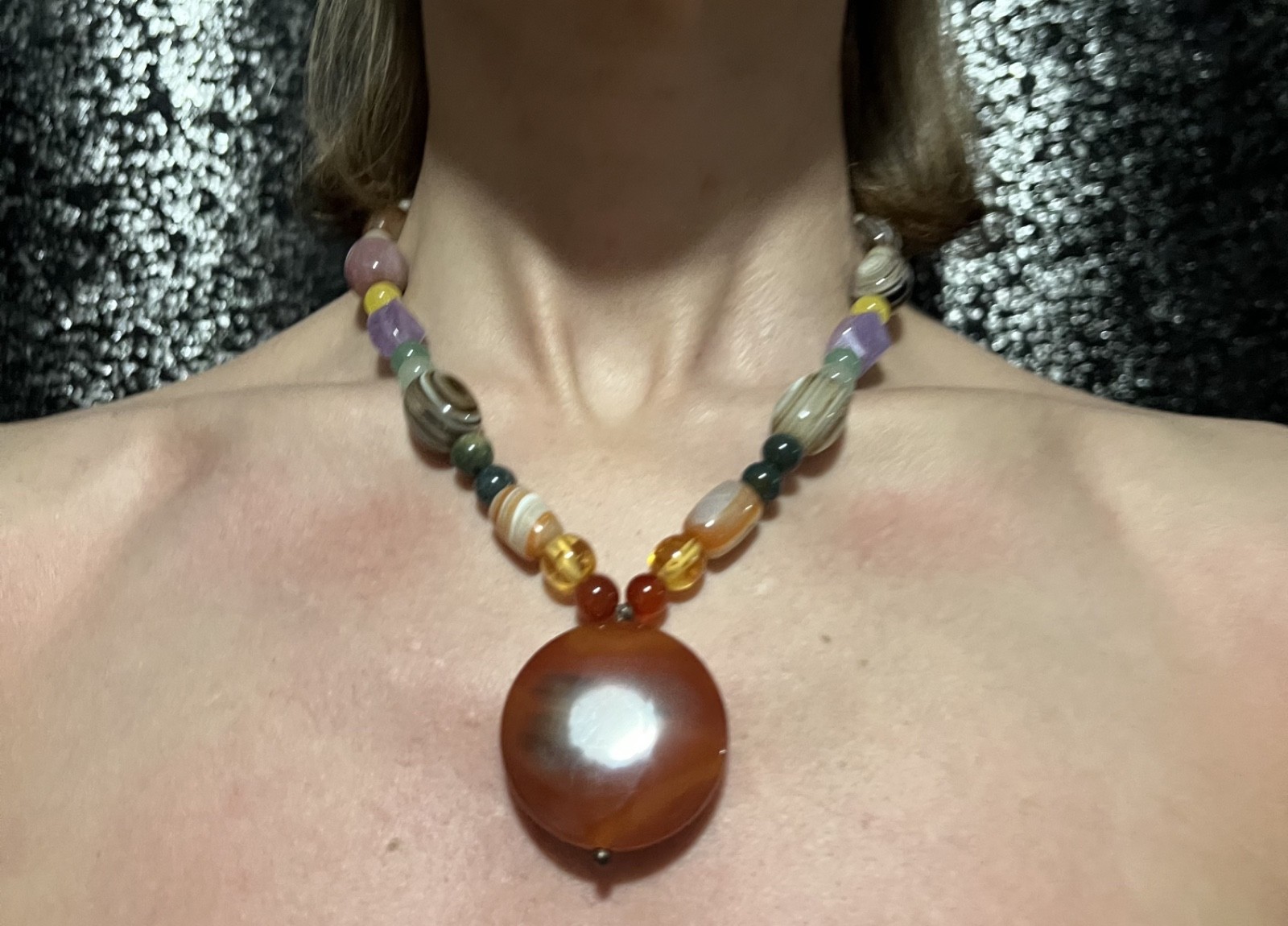 Vintage Metropolitan Museum Multiple Gemstone Necklace