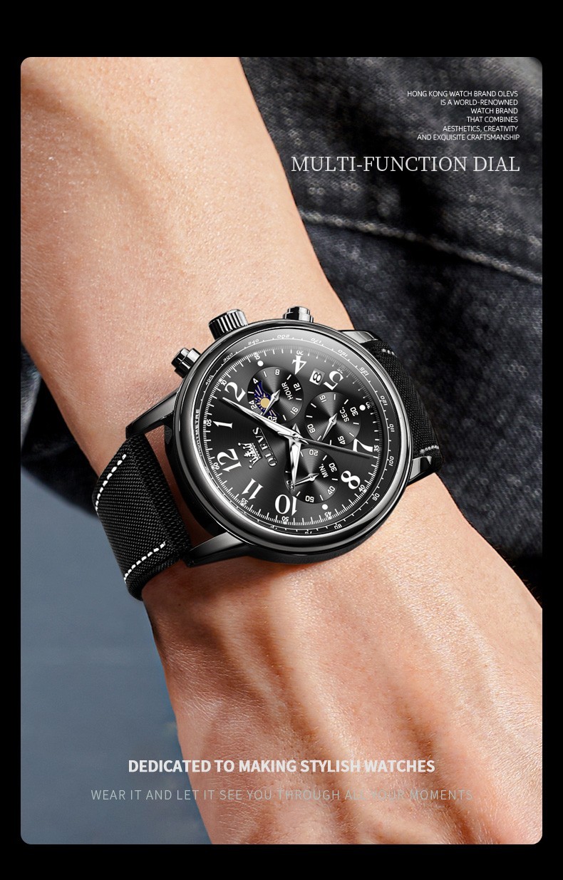 OLEVS 2912 Luminous 3ATM Waterproof Male New Year Present Leisure Quartz Watch