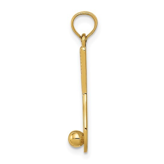 14k Yellow Gold Tennis Racket Racquet and Ball Charm Pendant 0.99 Inch