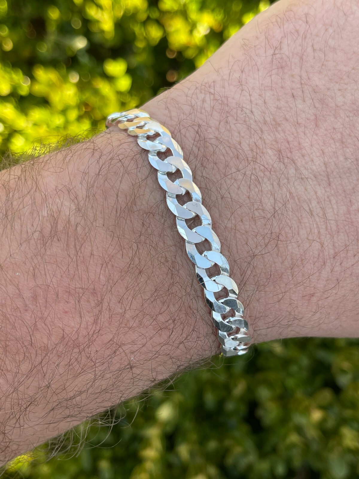 8mm Mens Miami Cuban Bracelet Real Solid 925 Sterling Silver 7″ 7.5″ 8″ 8.5″ 9″