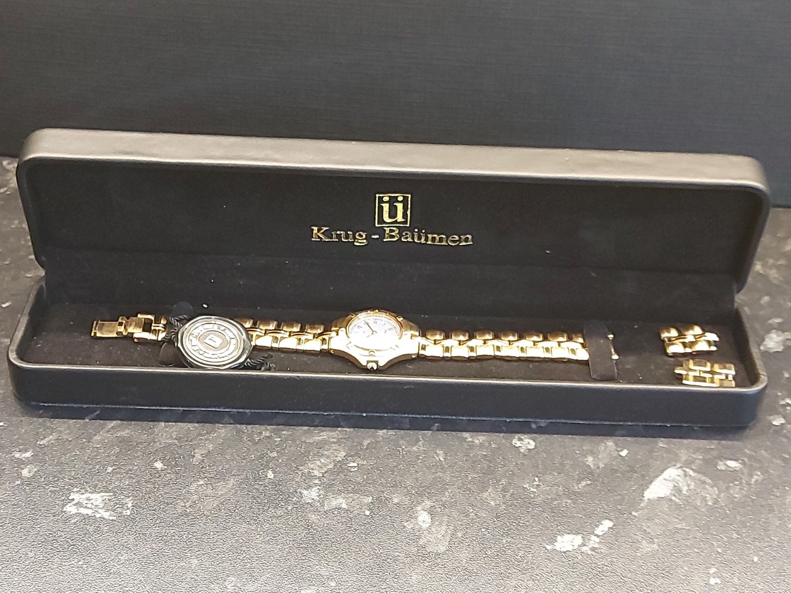 Krug-Baumen Baron Ladies Watch. 18ct Gold Plated. Needs Battery Untested
