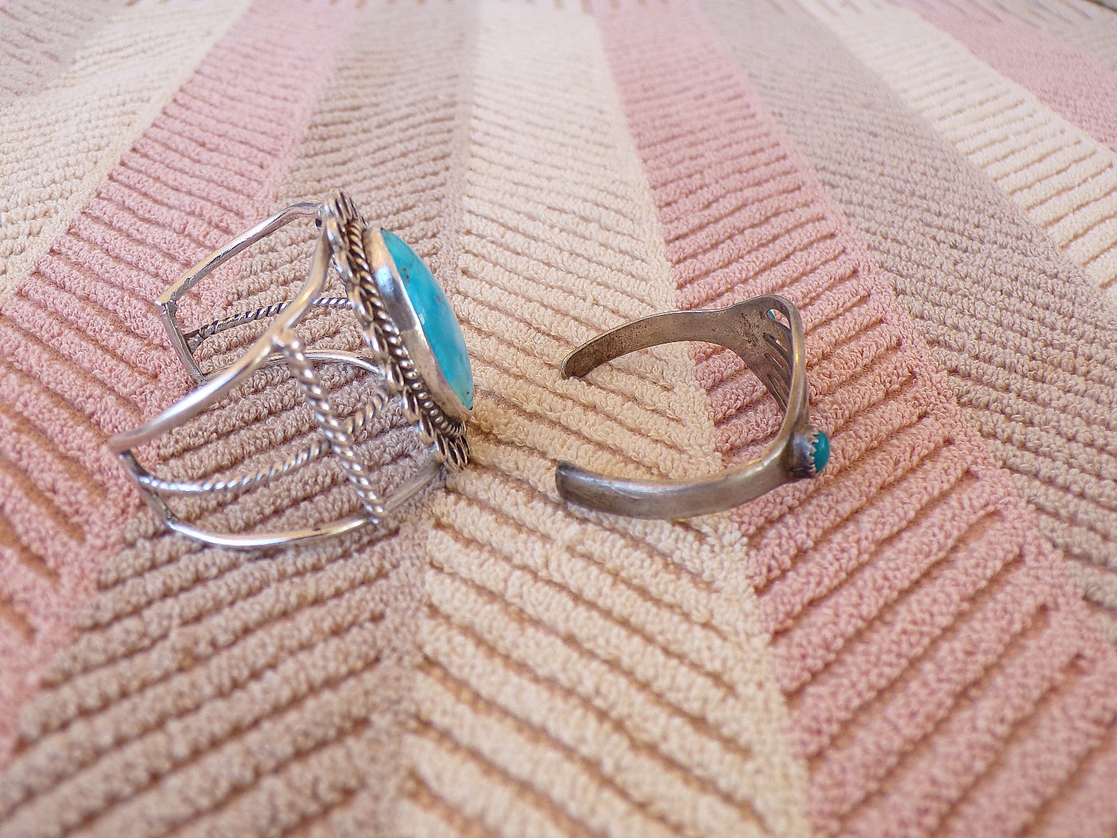 2 BABY BLING Childrens Sterling & Turquoise Bracelets 1 Repaired 35 Grams Total