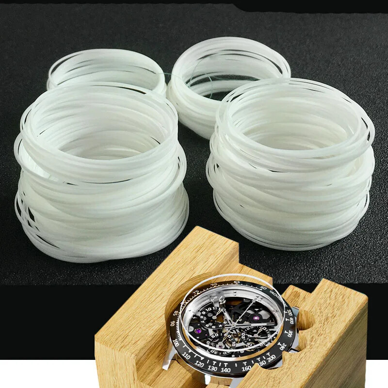 16 to 40mm White Height 0.8mm 0.35mm Front Watch Crystal Waterproof Gasket Ring