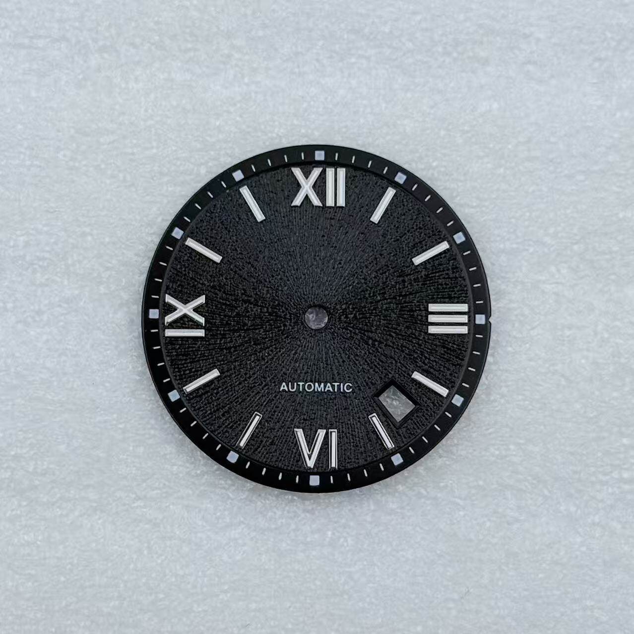 31.8mm Black Purple Watch Dial No Lume Fit NH35/36 Movements Watch Accessories